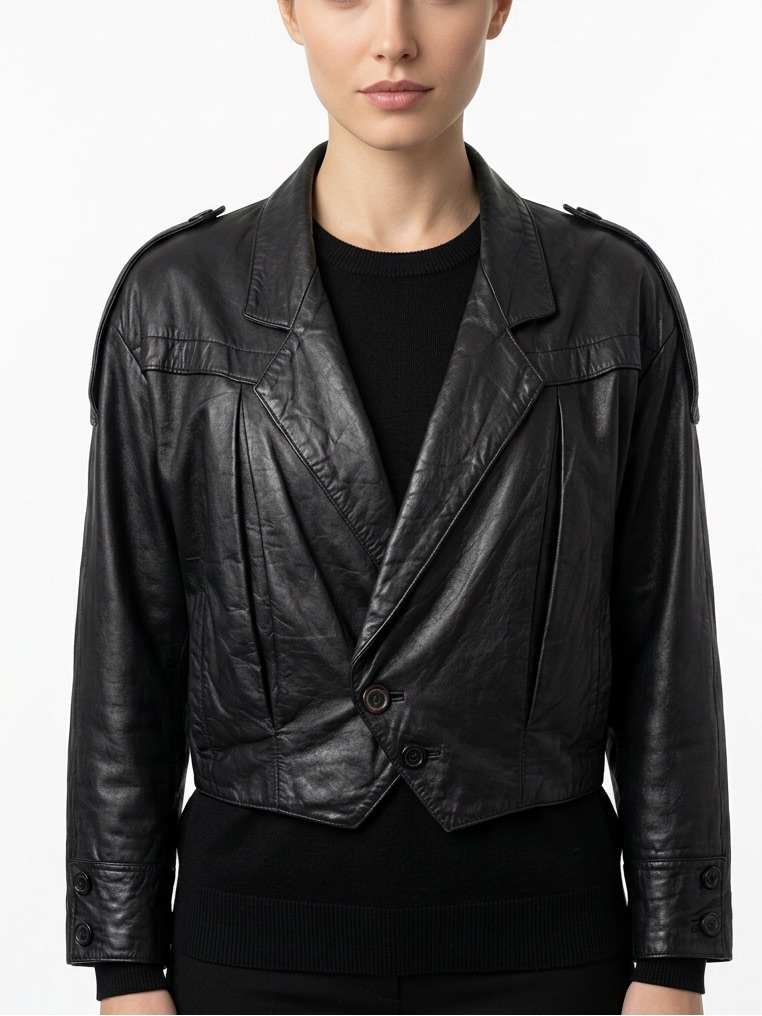 Vintage |L'uomo| Vintage Black Cropped Jackets Size Small